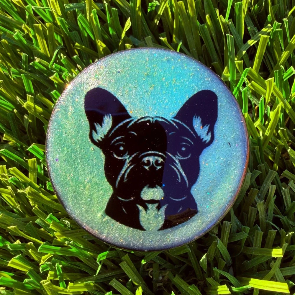 Stylish Black and Green French Bulldog Phone Grip Popsocket